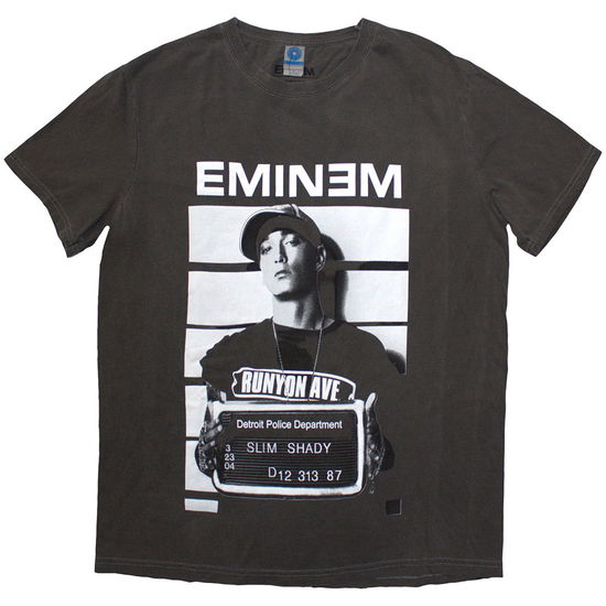 Eminem Unisex T-Shirt: Arrest (Grey Wash) (Wash Collection) - Eminem - Merchandise -  - 5056737246926 - April 22, 2024