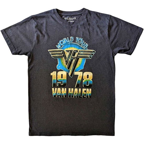 Van Halen Unisex T-Shirt: World Tour '78 - Van Halen - Gadżety -  - 5056737259926 - 