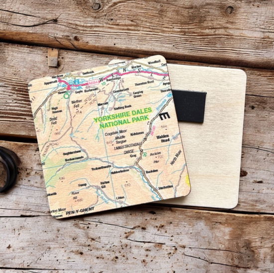 Cover for OS Map Wooden Square Magnet - Yorkshire Dales National Park (MERCH) (2025)