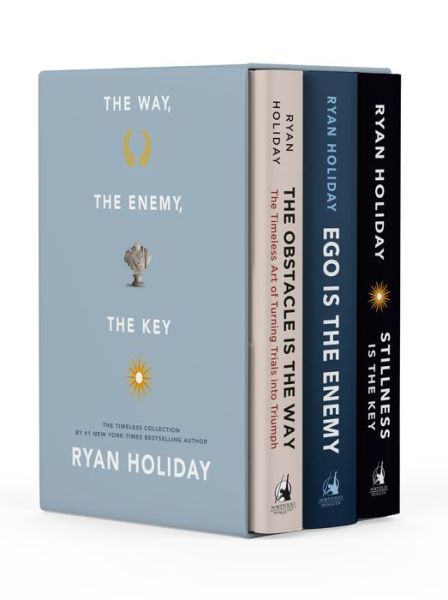 Cover for Ryan Holiday · The Way, the Enemy, and the Key: A Boxed Set of The Obstacle is the Way, Ego is the Enemy &amp; Stillness is the Key (Buch) (2020)