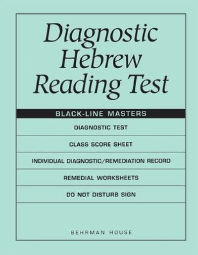 Diagnostic Hebrew Reading Test - Behrman House - Books - Behrman House - 9780874415926 - 1983