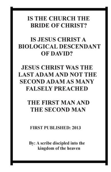 Cover for Repsaj Jasper · Is the Church the Bride of Christ? (Paperback Book) (2013)