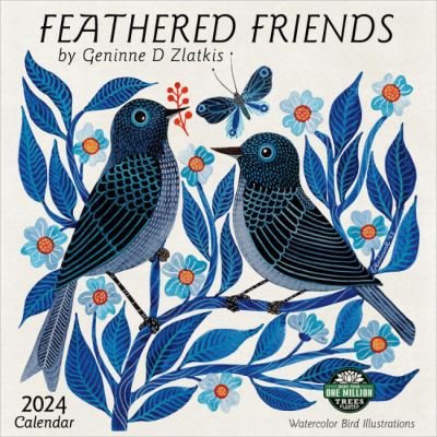 Cover for Zlatkis, Geninne D. (Geninne D. Zlatkis) · Feathered Friends 2024 Calendar: Watercolor Bird Illustrations (Calendar) (2023)