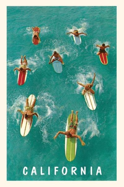 Cover for Found Image Press · The Vintage Journal Aerial View of Surfers with Colorful Boards, California (Paperback Book) (2022)