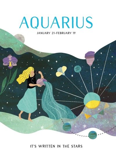 Cover for Astrology: Aquarius - It's Written in the Stars (Hardcover Book) (2019)