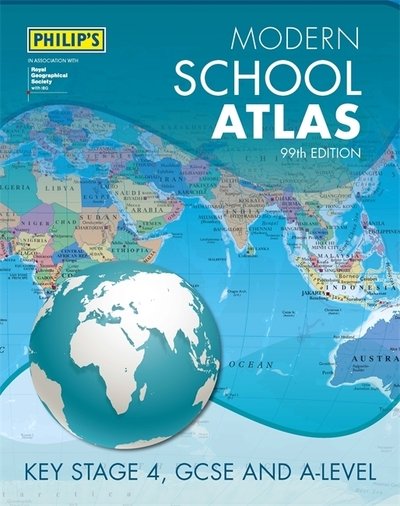 Cover for Philip's Maps · Philip's Modern School Atlas 99th Edition - Philip's World Atlas (Hardcover Book) (2019)