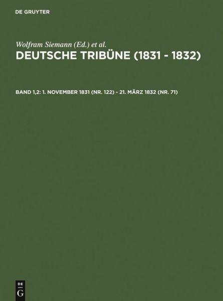 Cover for Christof M Ller-wirth · Deutsche Tribüne (1831-1832).1/2 (Book) (2005)