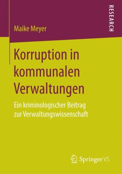 Cover for Meyer · Korruption in kommunalen Verwaltu (Book) (2017)