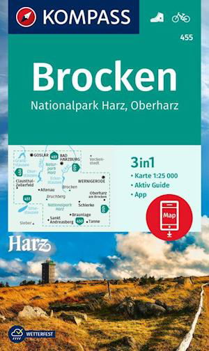 Cover for Mair-Dumont / Kompass · Kompass Wanderkarte: Kompass Wanderkarte 455: Brocken, Nationalpark Harz, Oberharz (Innbunden bok) (2023)