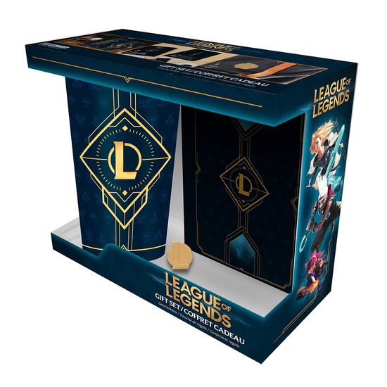 LEAGUE OF LEGENDS - Pck XXL glass + Pin + Notebook - League of Legends - Merchandise - ABYstyle - 3665361079927 - 