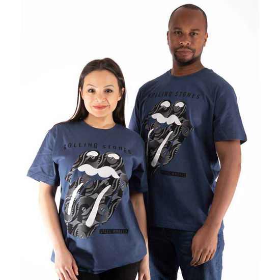 Cover for The Rolling Stones · The Rolling Stones Unisex T-Shirt: Steel Wheels (T-shirt) [size M] [Blue - Unisex edition]