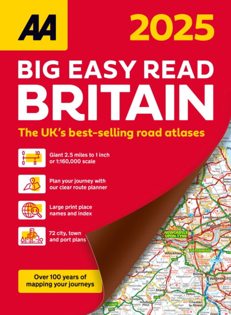 Cover for AA Big Easy Read Atlas Britain 2025 - AA Road Atlas (Paperback Book) [20 New edition] (2024)