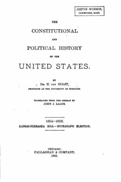 Cover for H Von Holst · The constitutional and political history of the United States (Paperback Book) (2016)