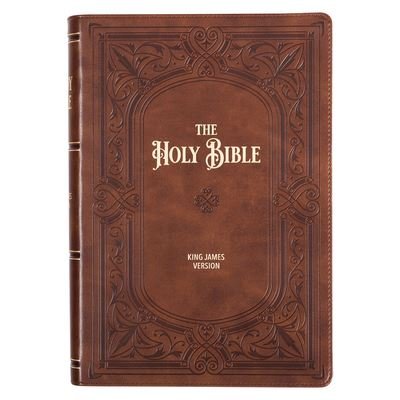 Cover for Christian Art Publishers · KJV Study Bible, Large Print Faux Leather Flexcover w/Thumb Index, King James Version Holy Bible, Art Nouveau Framed Saddle Tan (Leather Book) (2022)