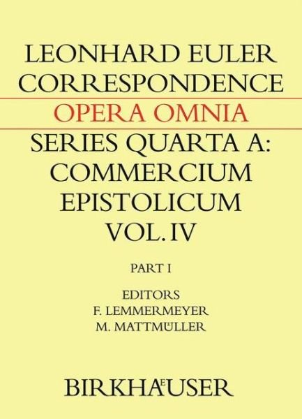 Cover for Leonhard Euler · Correspondence of Leonhard Euler with Christian Goldbach: Volume 1 (Hardcover Book) [1st ed. 2016 edition] (2015)