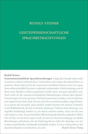 Cover for Rudolf Steiner · Geisteswissenschaftliche Sprachbetrachtungen (Buch) (2022)