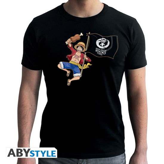 Cover for T-Shirt Männer · ONE PIECE - Tshirt Luffy 1000 Logs man SS black (Legetøj) (2019)