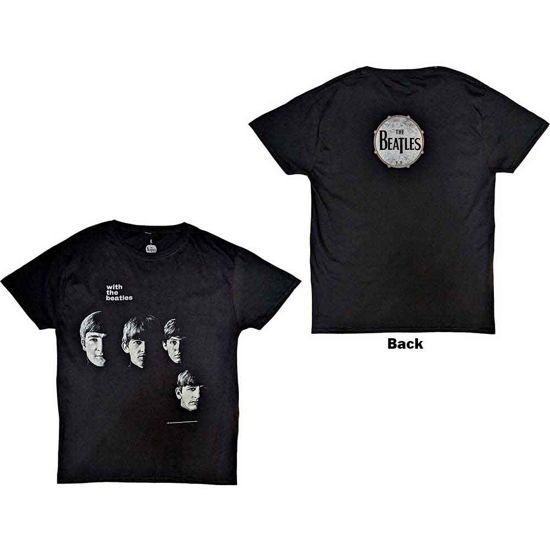 Cover for The Beatles · The Beatles Unisex T-Shirt: Vintage With The Beatles (Back Print) (T-shirt) [size XL] [Black - Unisex edition]