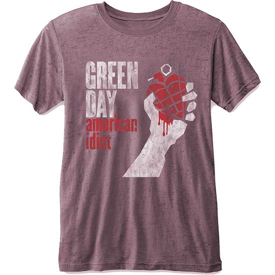 Green Day Unisex T-Shirt: American Idiot (Burnout) - Green Day - Produtos - Warner - 5056170616928 - 