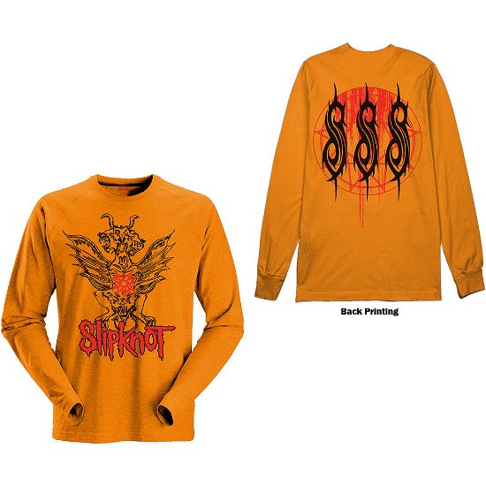 Cover for Slipknot · Slipknot Unisex Long Sleeve T-Shirt: Winged Devil (Back Print) (Kläder) [size L] [Orange - Unisex edition]