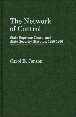 Cover for Carol E. Jenson · The Network of Control: State Supreme Courts and State Security Statutes, 1920-1970 (Hardcover Book) (1982)