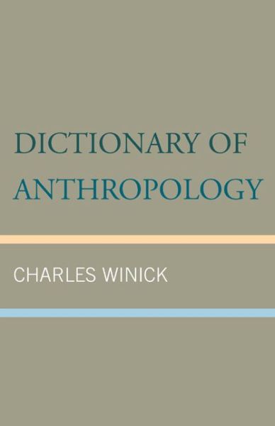 Cover for Charles Winick · Dictionary of Anthropology (Paperback Book) (1956)