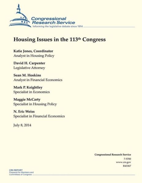 Cover for Carpenter · Housing Issues in the 113th Congress (Paperback Book) (2015)