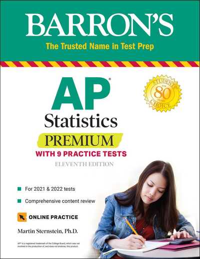 Cover for Martin Sternstein · AP Statistics Premium: With 9 Practice Tests - Barron's Test Prep (Paperback Book) [Eleventh edition] (2020)