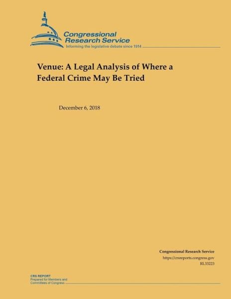 Cover for Congressional Research Service · Venue (Taschenbuch) (2019)