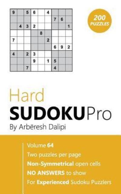 Hard Sudoku Pro - Arberesh Dalipi - Książki - Createspace Independent Publishing Platf - 9781976518928 - 18 września 2017