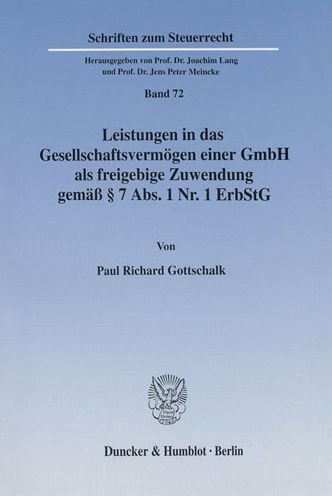 Leistungen in das Gesellscha - Gottschalk - Bøger -  - 9783428103928 - 21. december 2001