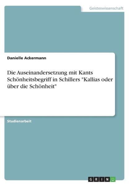 Cover for Ackermann · Die Auseinandersetzung mit Ka (Bog) (2016)