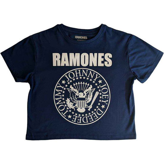 Ramones Ladies Crop Top: Presidential Seal - Ramones - Merchandise -  - 5056561079929 - March 23, 2023