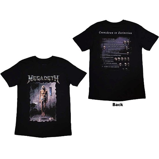 Megadeth Unisex T-Shirt: Countdown (Back Print) - Megadeth - Koopwaar -  - 5056737245929 - 
