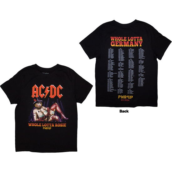 AC/DC Unisex T-Shirt: Whole Lotta Germany PWR-UP EU Tour '24 (Black) (Back Print & Ex-Tour) - AC/DC - Merchandise -  - 5056737290929 - October 8, 2024