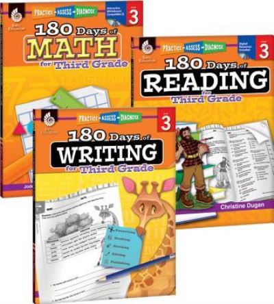 180 Days of Reading, Writing and Math for Third Grade 3-Book Set - Christine Dugan - Książki - Shell Education Pub - 9781493825929 - 1 października 2015