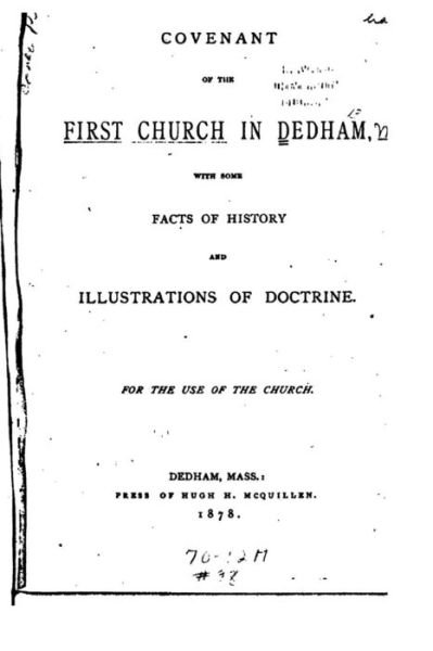 Cover for Dedham · Covenant of the First Church in Dedham (Paperback Book) (2015)
