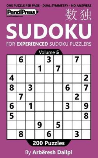 Cover for Arbëresh Dalipi · Sudoku Book for Experienced Puzzlers (Pocketbok) (2016)