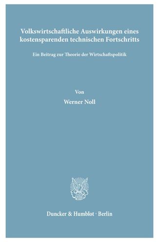 Cover for Noll · Volkswirtschaftliche Auswirkungen (Book) (1967)