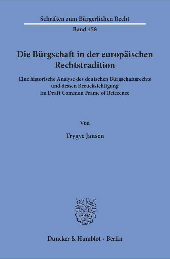 Cover for Jansen · Die Bürgschaft in der europäisch (Book) (2016)