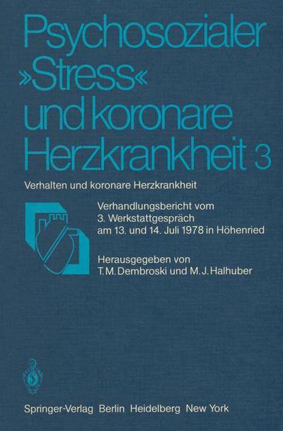 Cover for T M Dembroski · Psychosozialer &quot;Stress&quot; Und Koronare Herzkrankheit (Paperback Book) (1981)