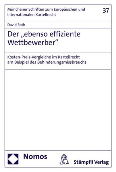 Der "ebenso effiziente Wettbewerbe - Roth - Bøger -  - 9783848742929 - 21. december 2017