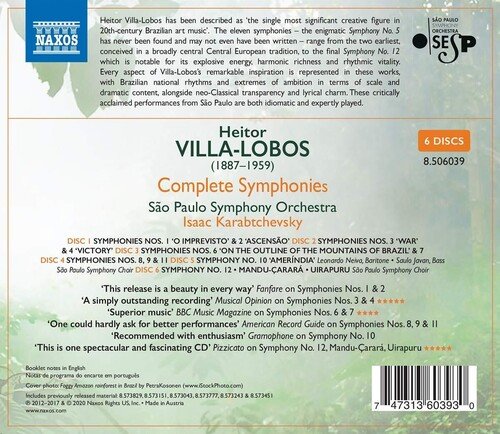 Cover for Sau Paulo So / Karabtchevsky · Heitor Villa-Lobos: Complete Symphonies (CD) (2020)