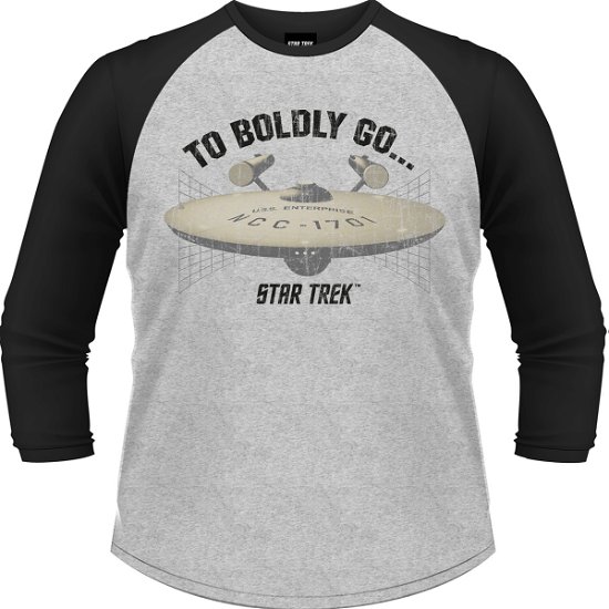 To Boldly Go Grey / Black Baseball Longsleeve - Star Trek - Merchandise - PHDM - 0803341395930 - May 27, 2013