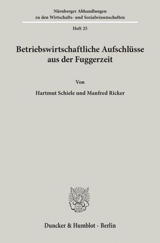 Cover for Schiele · Betriebswirtschaftliche Aufschl (Book) (1967)