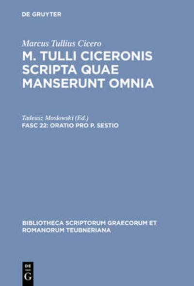 Cover for Marcus Tullius Cicero · Oratio pro P. Sestio (Bog) (1986)