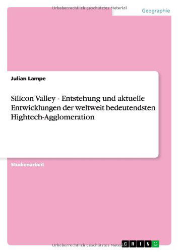 Silicon Valley - Entstehung und a - Lampe - Books - GRIN Verlag - 9783640447930 - October 18, 2009
