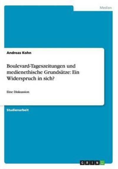 Cover for Kohn · Boulevard-Tageszeitungen und medie (Book) (2013)