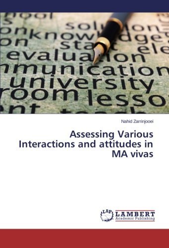 Cover for Nahid Zarrinjooei · Assessing Various Interactions and Attitudes in Ma Vivas (Paperback Book) (2014)