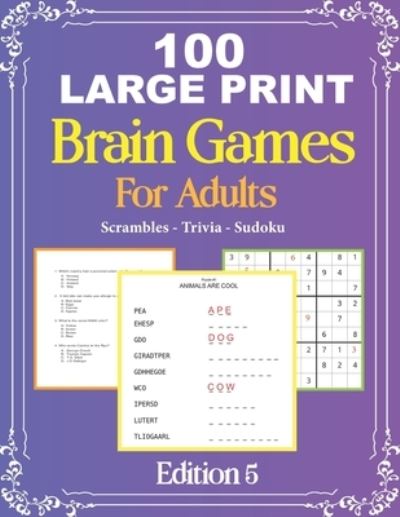 Cover for Train Brainbook · 100 Large Print Brain Games For Adult EDITION 5 (Paperback Book) (2020)